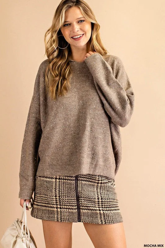 Sweet Truths Luxe Thread Hooded Sweater (Mocha Mix)