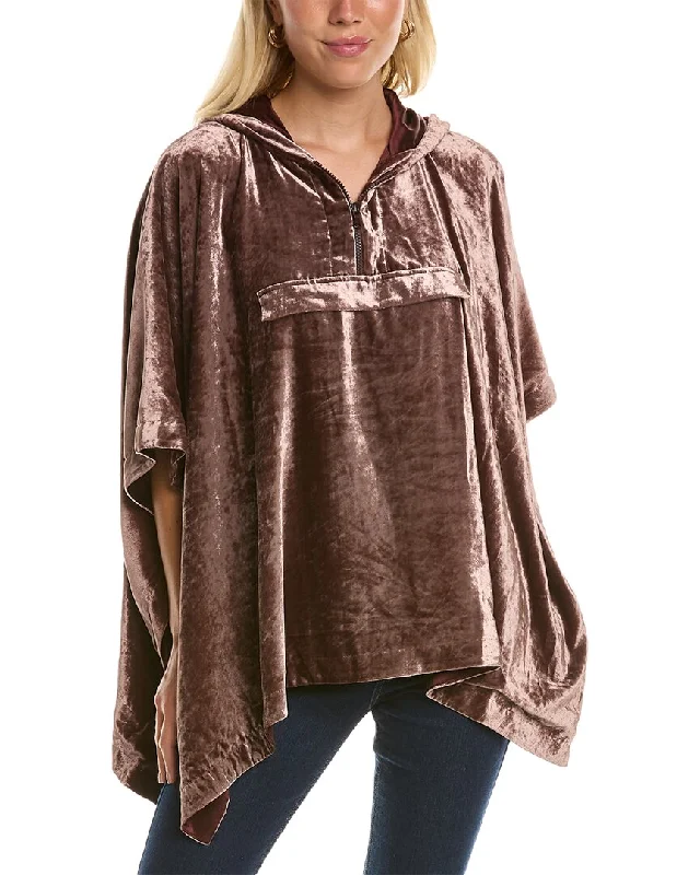 Brunello Cucinelli Velvet Silk-Blend Poncho