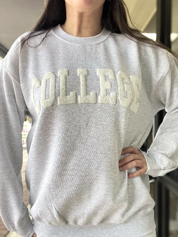 College Puff Crew Sweatshirt