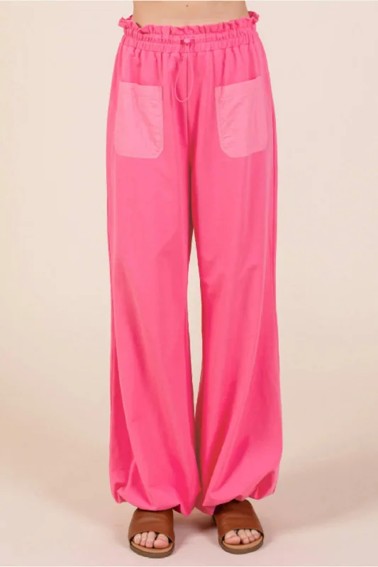 Tropical Style Time Will Tell Joggers In Pink