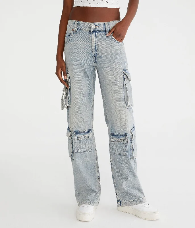 Cute Design Aeropostale Low-Rise Wide Leg Cargo Jean