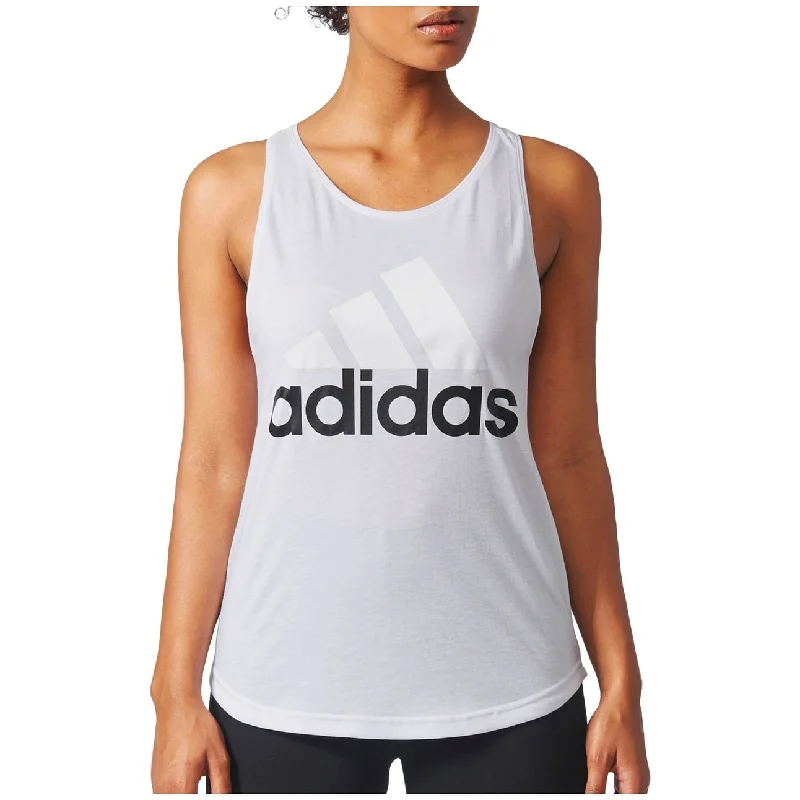 Adidas Women's Essentials Linear Loose Tank Top White Size X-Small - XS