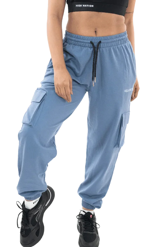 Fashion Selection Blue Utility Cargo Joggers