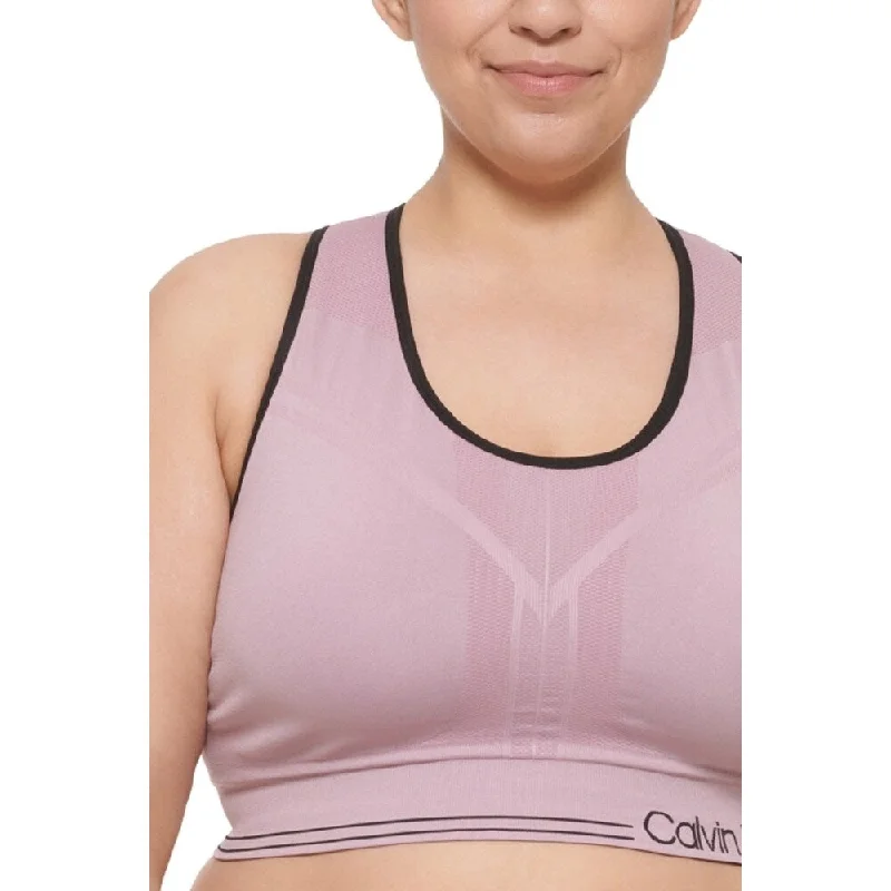 Calvin Klein Women's Reversible Medium Impact Sports Bra Brown Size 2X