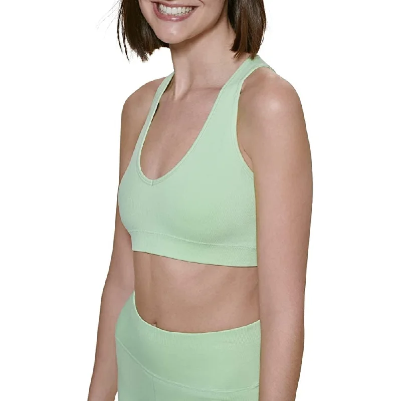 Calvin Klein Women's Ribbed Sports Bra Green Size Medium