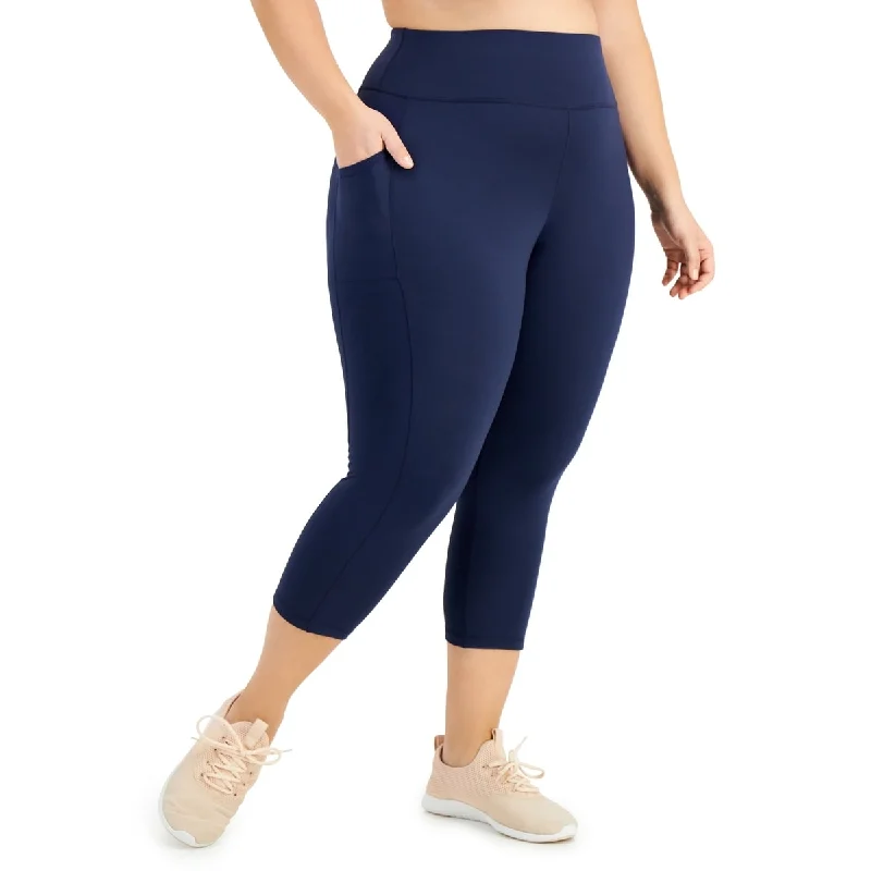 ID Ideology Women's Cropped Leggings Blue Size 2X