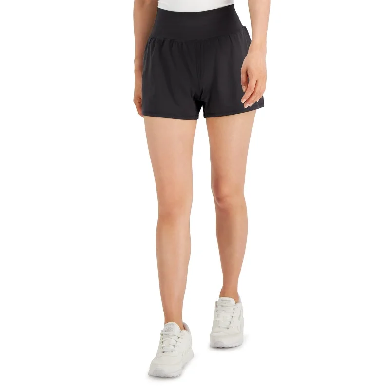 ID Ideology Women's Solid Knit Run Shorts Black Size Small