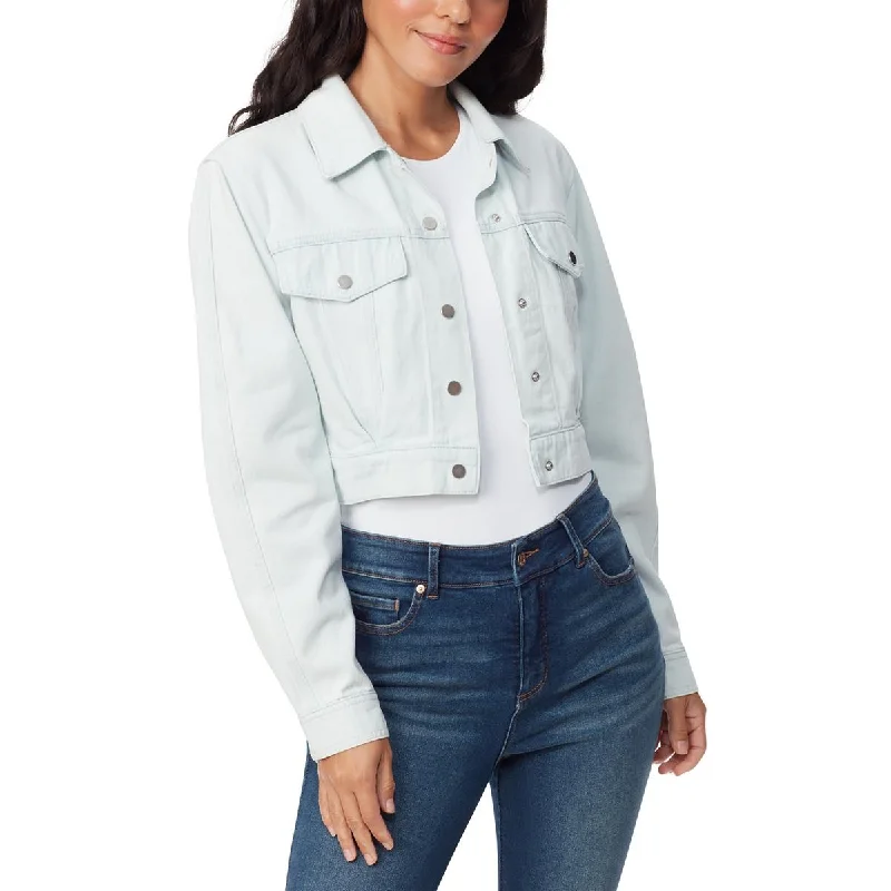 Gloria Vanderbilt Womens Collar Short Denim Jacket