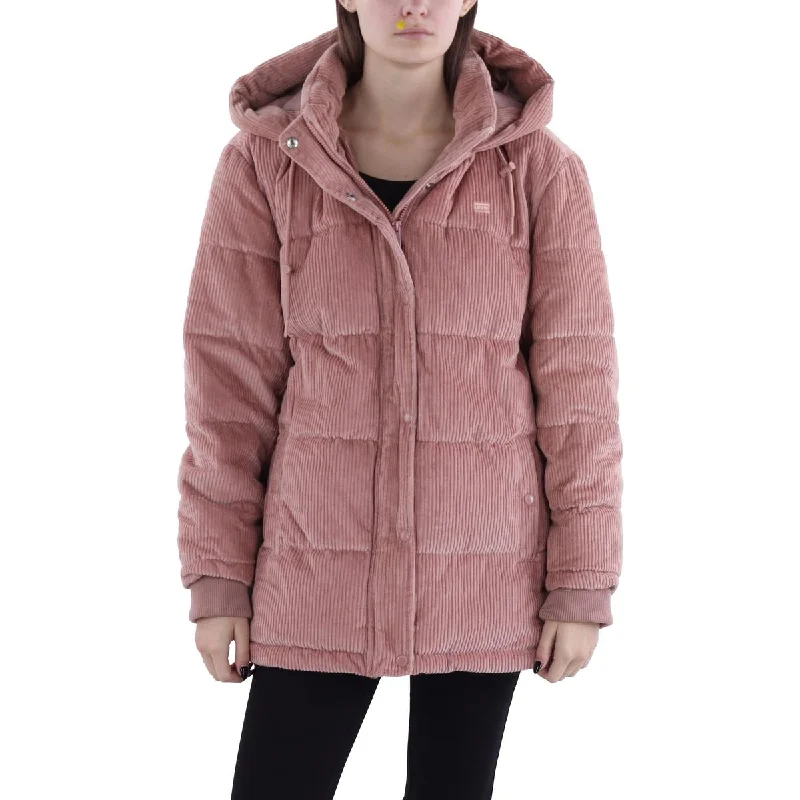 Levi Strauss & Co. Womens Corduroy Hooded Puffer Jacket