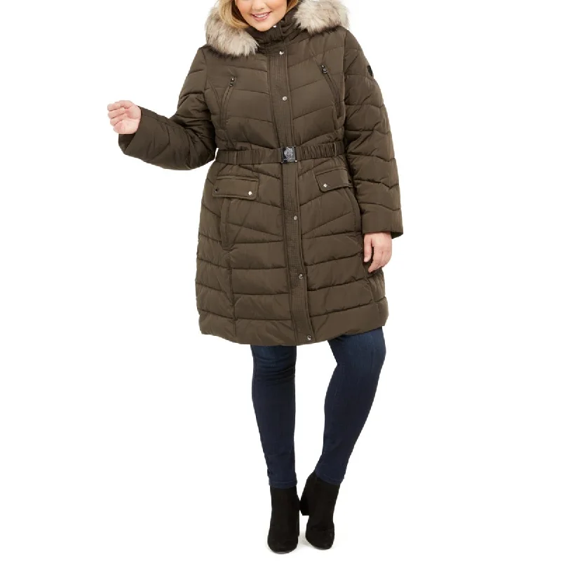 Vince Camuto Womens Plus Warm Midi Puffer Jacket