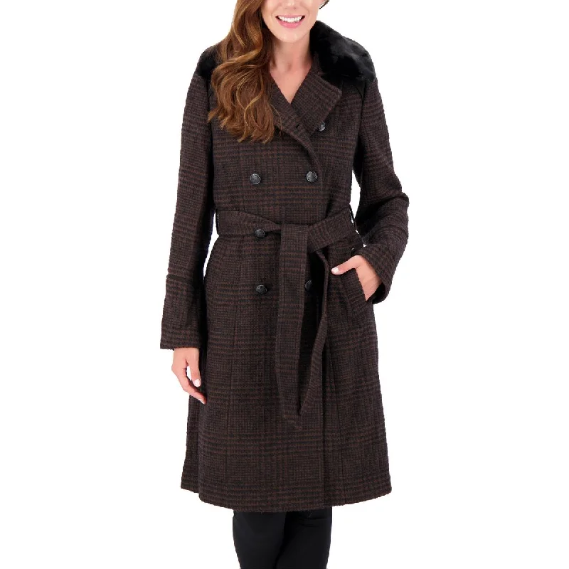 Vince Camuto Womens Wool Blend Collared Walker Coat