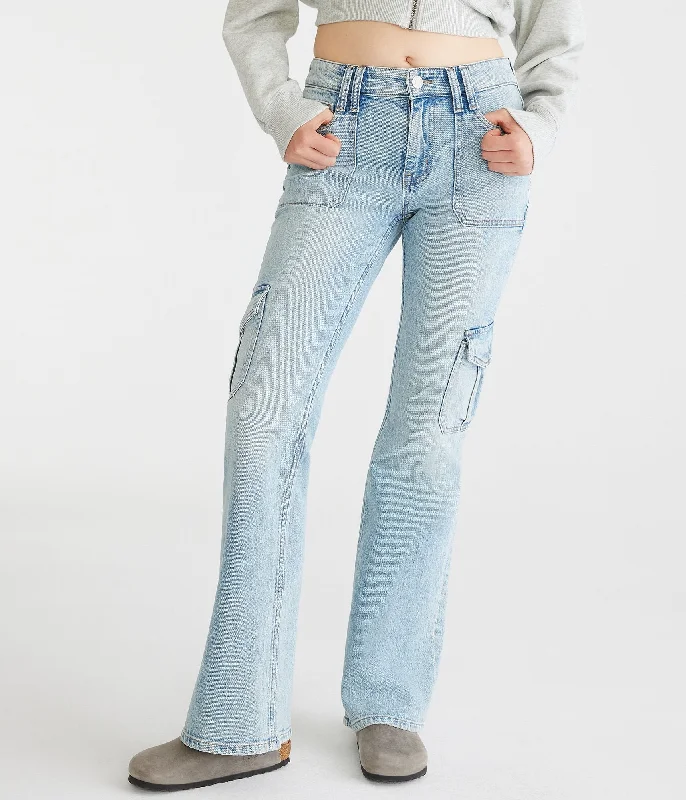 Aeropostale Flare Mid-Rise Cargo Jean