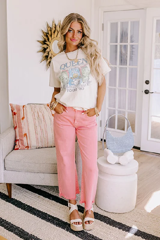 Risen Iris Midrise Wide Leg Jean in Pink