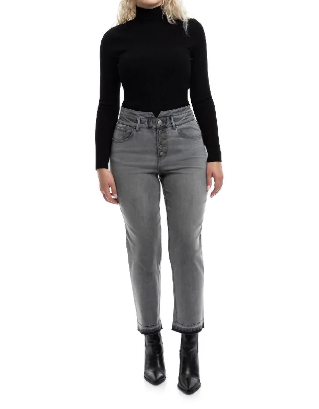 Vienna Relaxed Straight Leg Jean In Washed Black