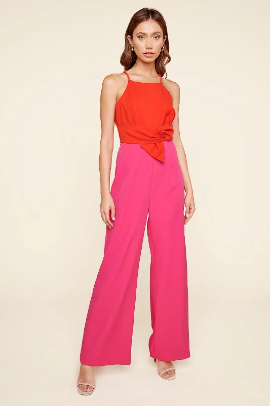 Isn't She Lovely Tie Front Jumpsuit