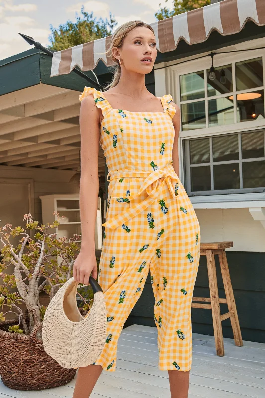 Pineapple Punch Wide Leg Sleeveless Jumpsuit