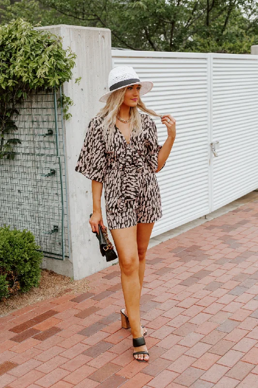 RILLIE LEOPARD FRONT KNOT ROMPER