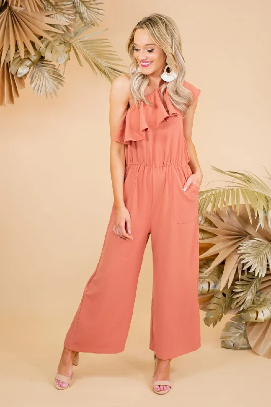 THE "FEELING BRAND NEW" ROMPER IN SALMON