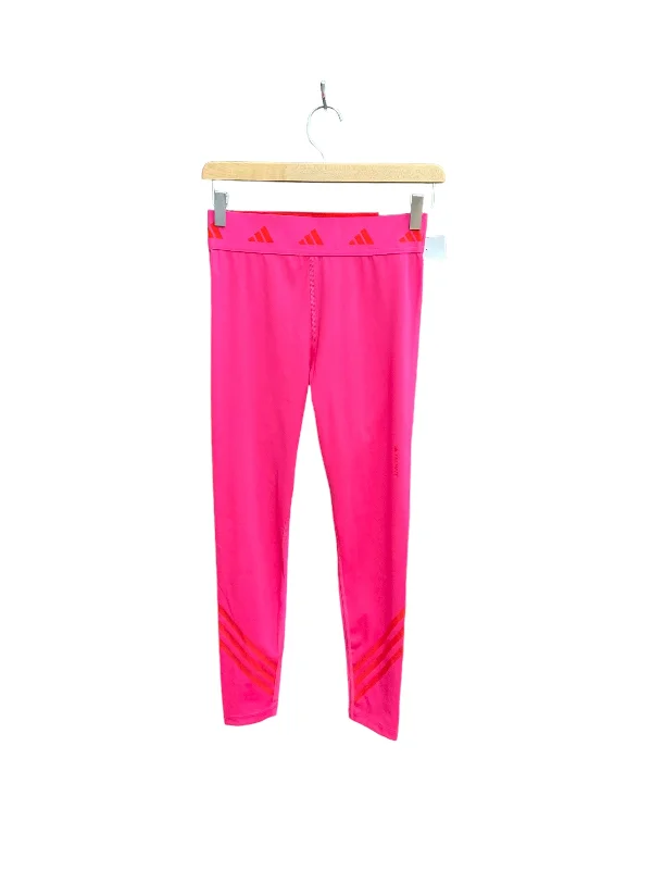 Athletic Leggings By Adidas In Pink, Size: S