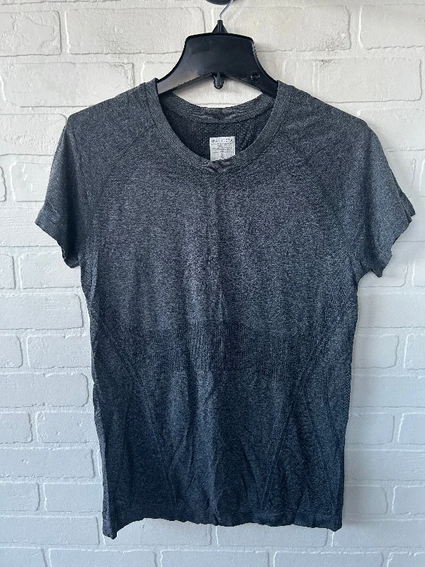 Athletic Top Short Sleeve By Athleta In Grey, Size: L