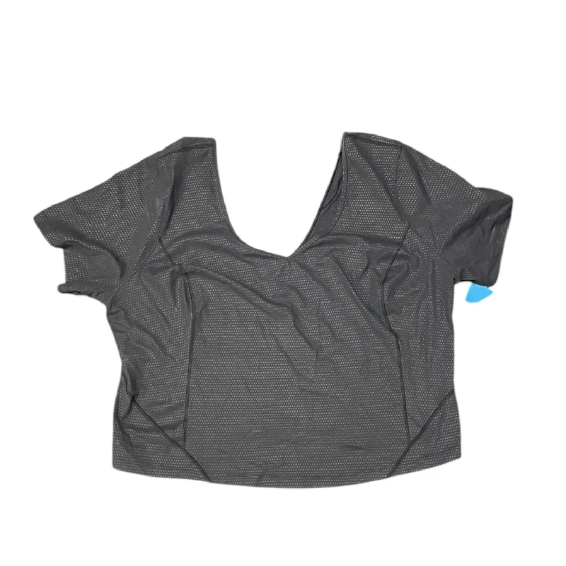 Athletic Top Short Sleeve By Lululemon In Black, Size: 18