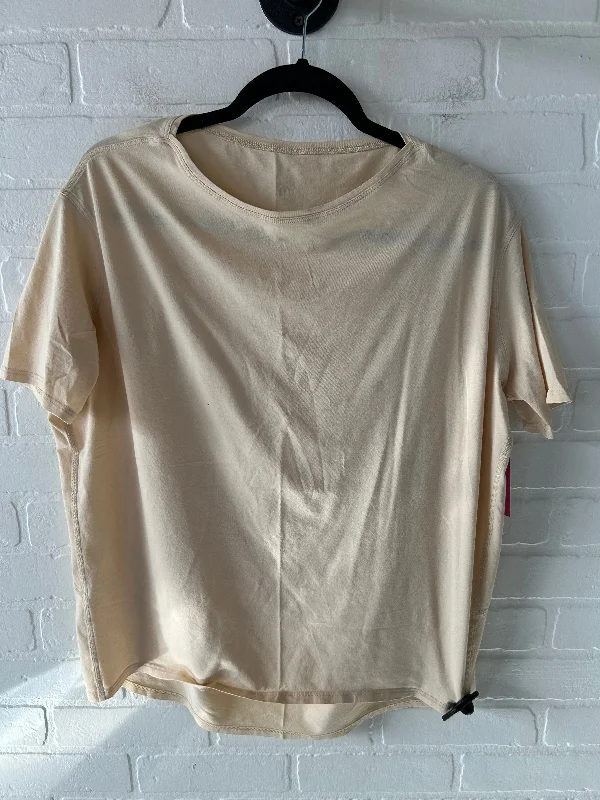 Athletic Top Short Sleeve By Lululemon In Cream, Size: S