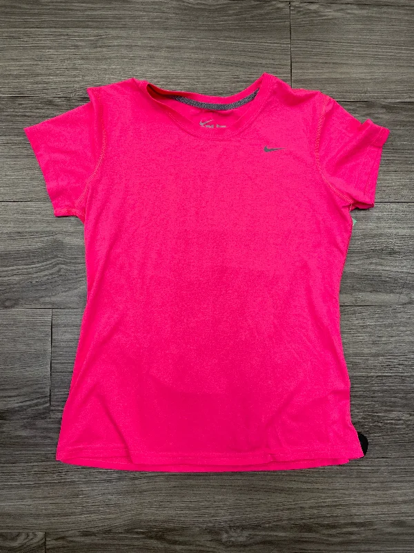 Athletic Top Short Sleeve By Nike Apparel In Pink, Size: L