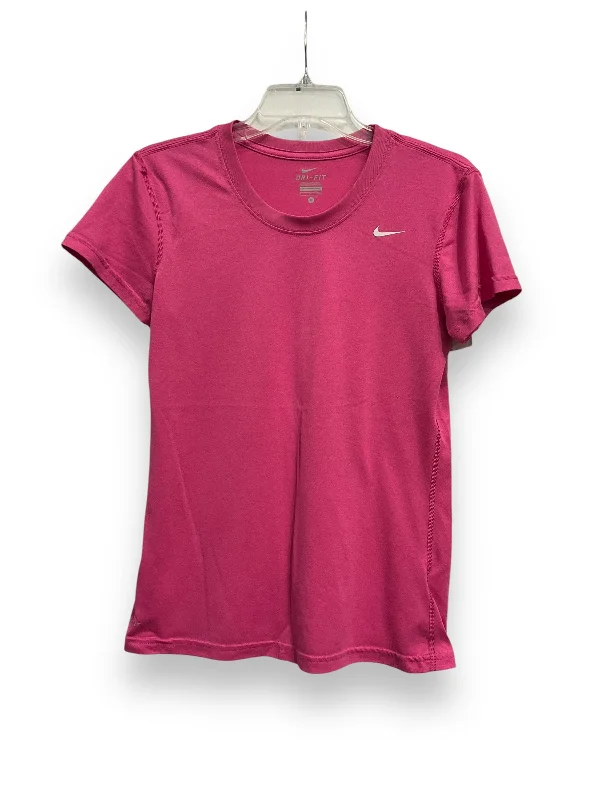 Athletic Top Short Sleeve By Nike Apparel In Pink, Size: S