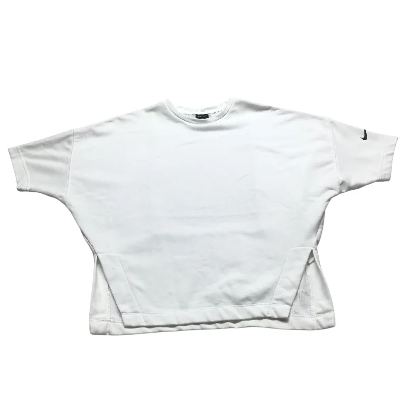 Athletic Top Short Sleeve By Nike Apparel In White, Size: M