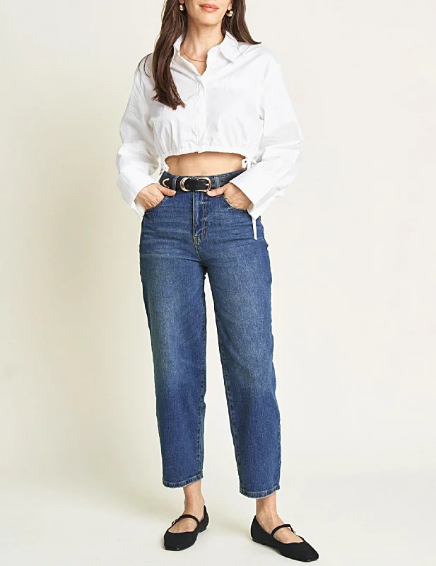 Harlow Dark Wash Barrel Jeans