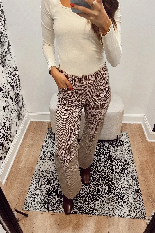 Bevy Flog Josie Light Brown Check Pant