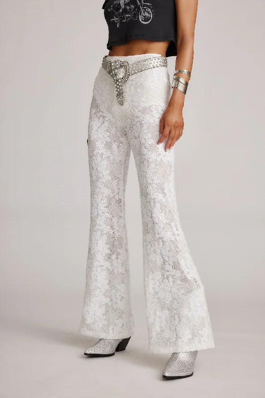 Maddox White Sequin Lace Pants