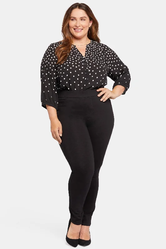 Modern Legging Pants In Plus Size - Black