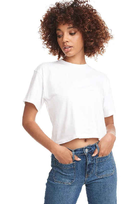 Next Level Womens Ideal Crop Short Sleeve Crewneck T-Shirt - White