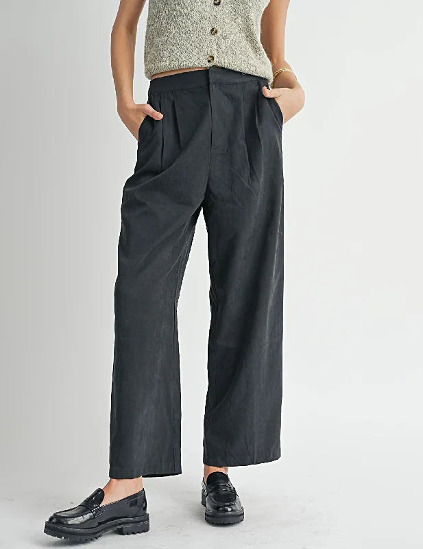 Olivia Black Pleated Trousers