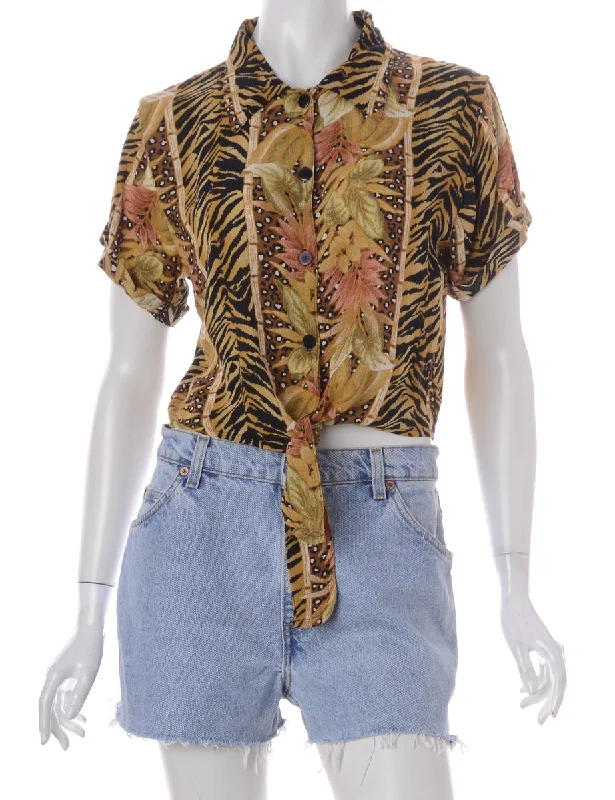 Relaxed Fit Label Peggy S/S Print tie Blouse