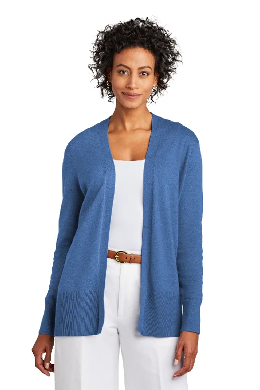 Brooks Brothers Womens Long Sleeve Cardigan Sweater - Heather Charter Blue