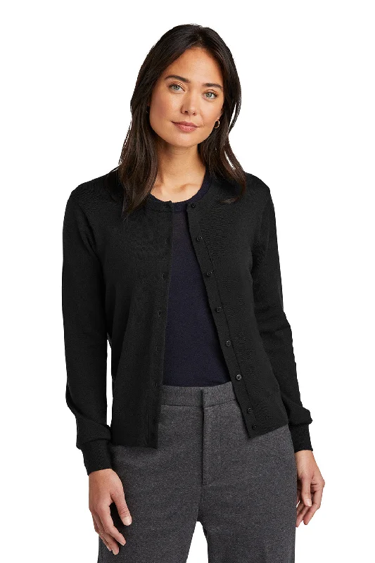 Brooks Brothers Womens Merino Long Sleeve Button Front Cardigan Sweater - Deep Black - New