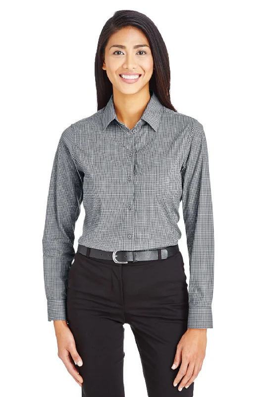 Devon & Jones Womens CrownLux Performance Moisture Wicking Long Sleeve Button Down Shirt - Graphite Grey