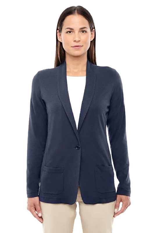 Devon & Jones Womens Perfect Fit Cardigan Sweater - Navy Blue