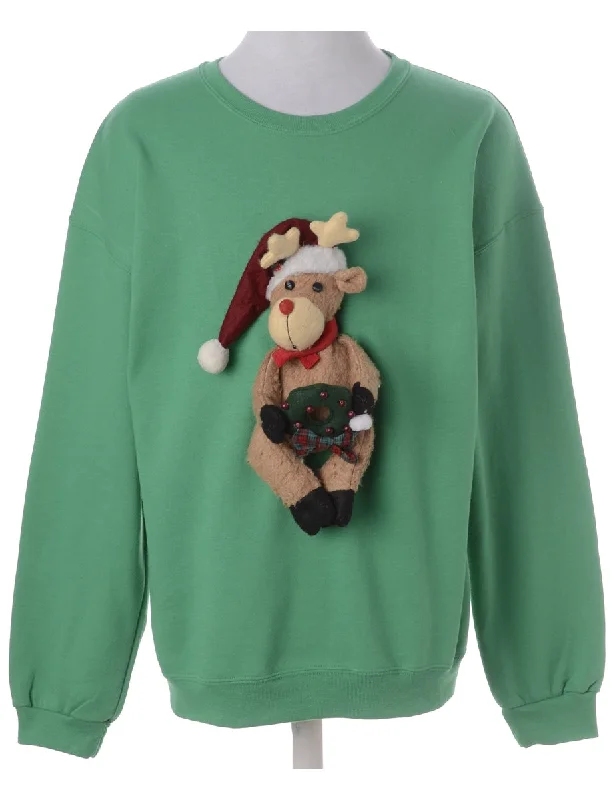 Casual Chic Wear Label Novelty Christmas Sweatshirt