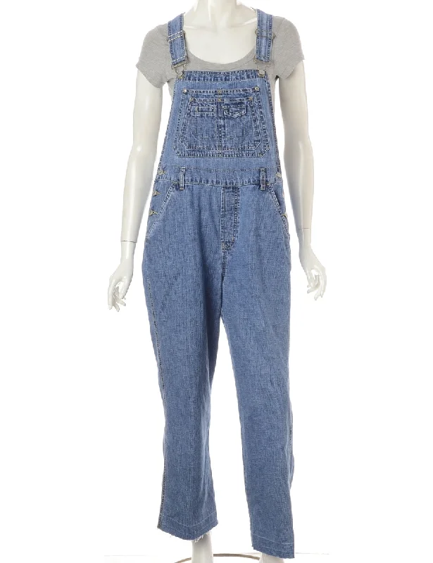 Casual Chic Outfits Label Pinafore Cropped Dungarees