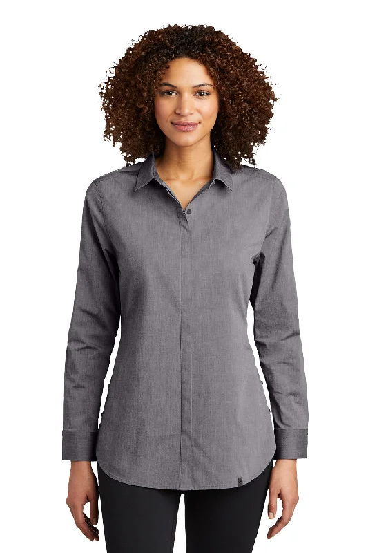 Ogio Womens Commuter Long Sleeve Button Down Shirt - Heather Gear Grey